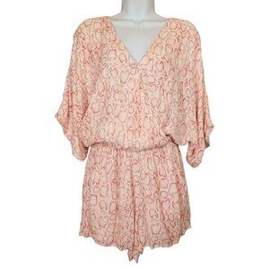 TART Animal Print Romper Red White Snake Print Medium